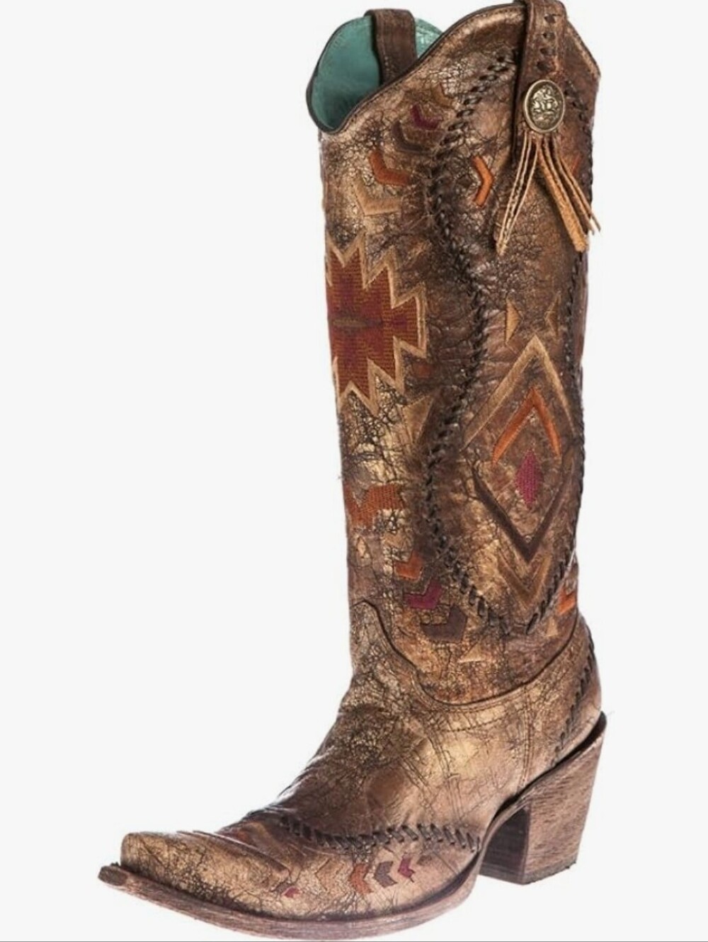 Corral Women's Aztec Embroidered Cowgirl Boot Snip Toe Boots